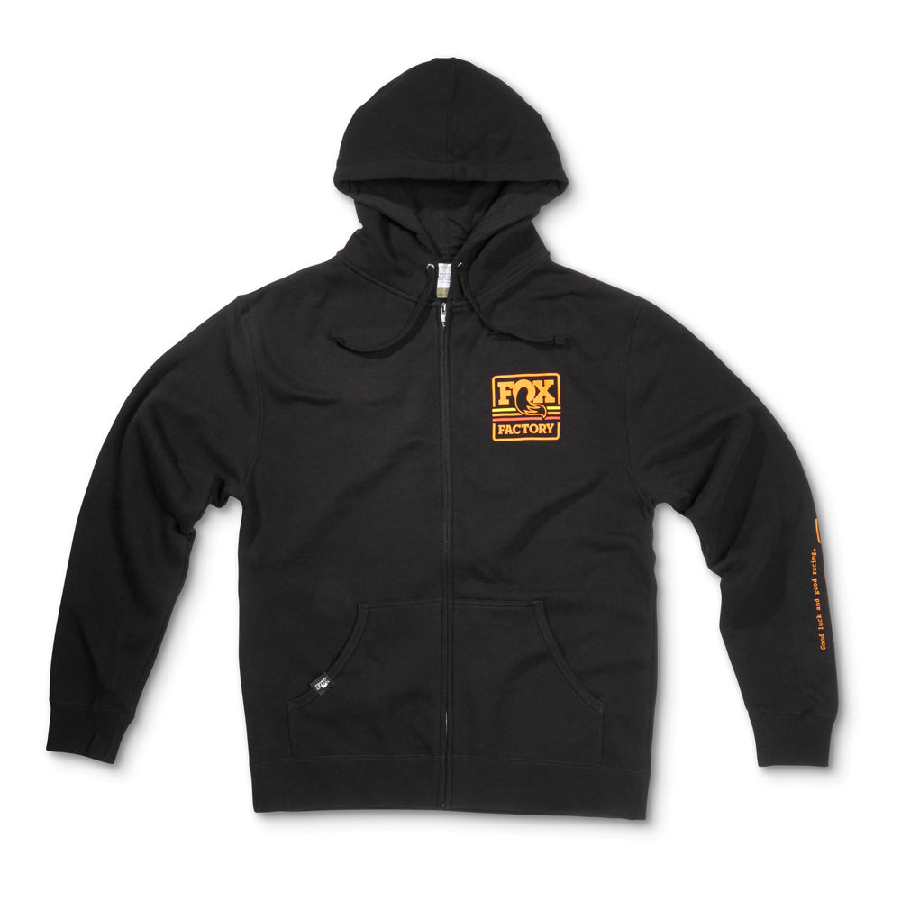 Fox Men's Hoodie Heritage Orange Logo - Black, Front