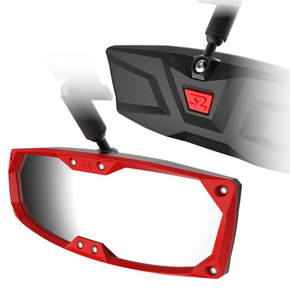 Seizmik Halo-R Series Bezel & Cap Kit - Red, Installed On Mirror