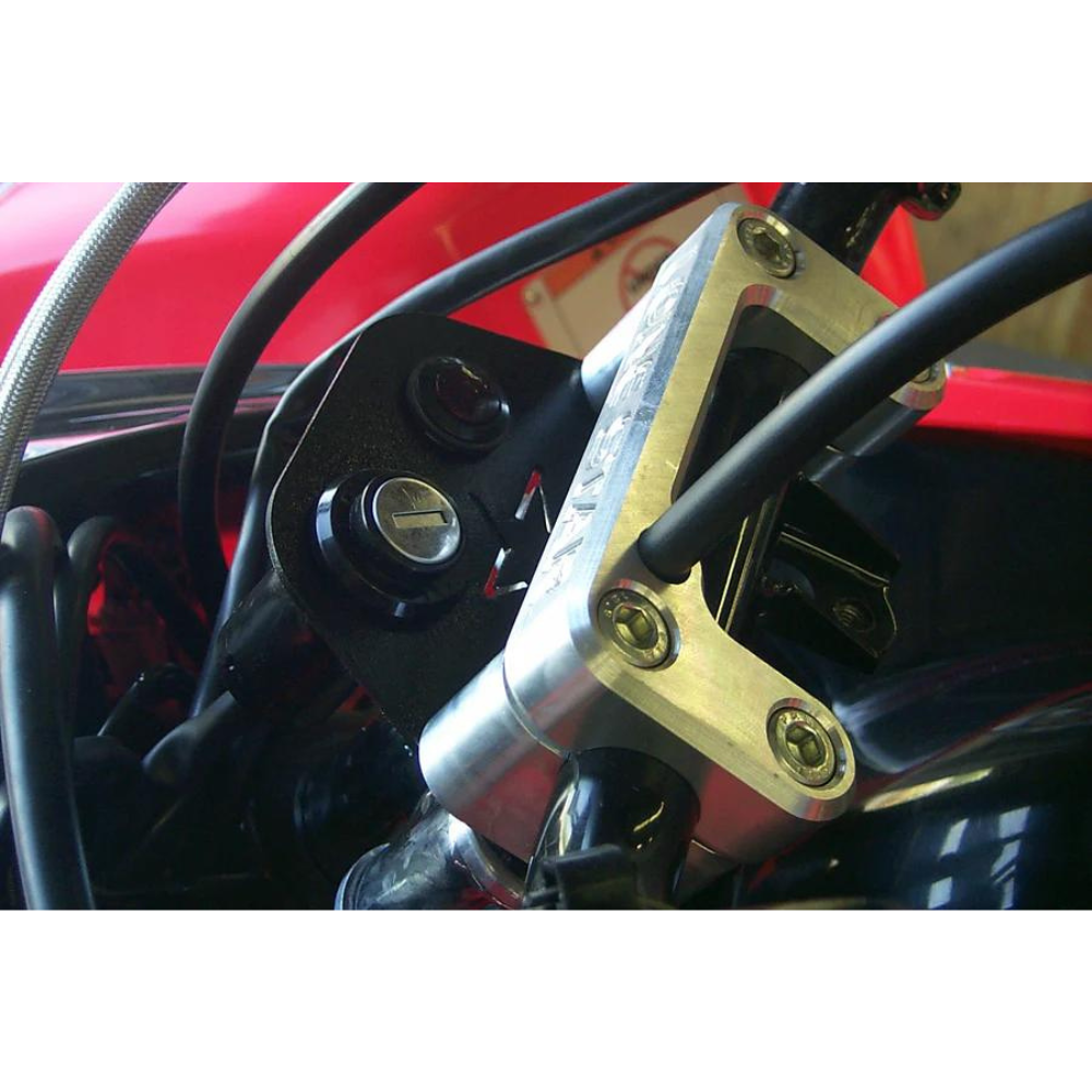 LSR Steering Stem With Anti-Vibe Clamp Black +2+0 - Honda TRX450, Installed On ATV