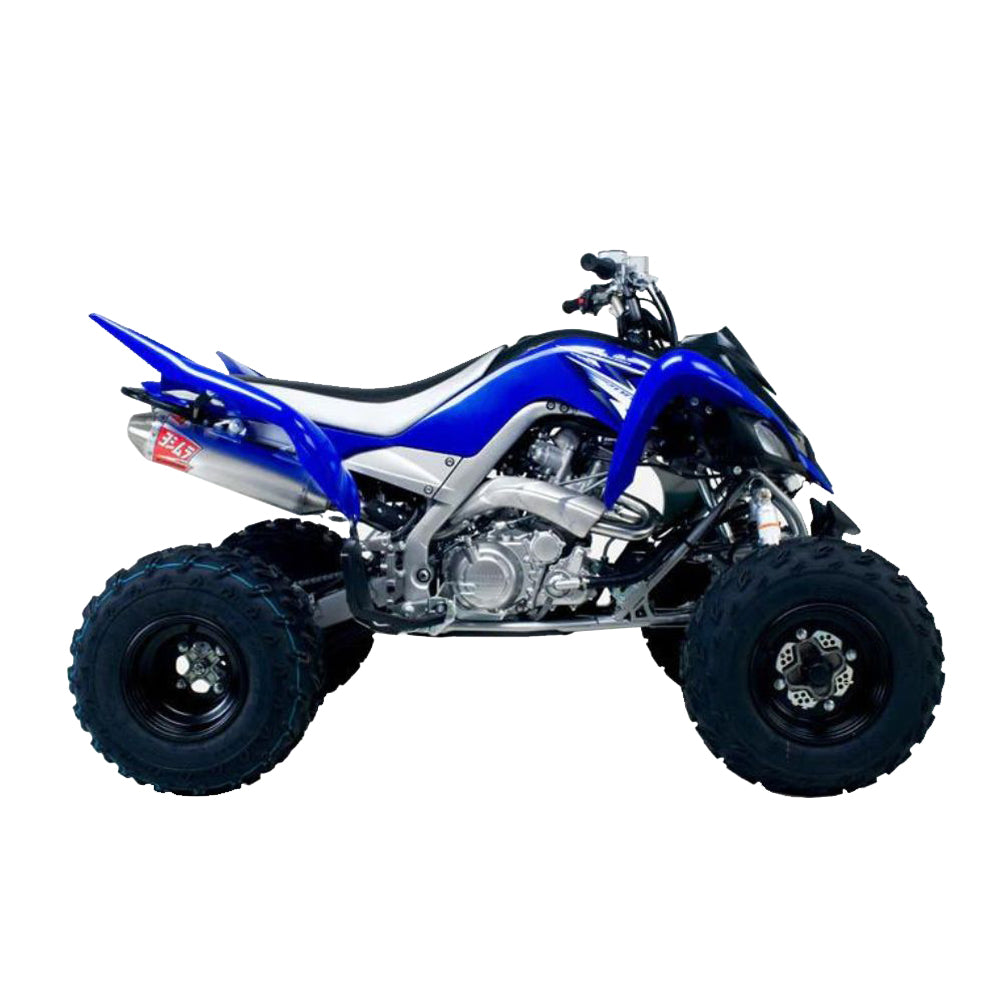 Yoshimura RS2 Signature Series Full Exhaust System - Yamaha Raptor 700/R 06-14, Installed On ATV Side View