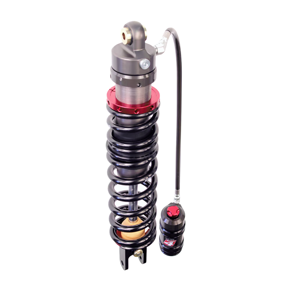 Elka Stage 4 Shock Absorbers For Can-Am Spyder & Ryker, Front View With Remote Canister