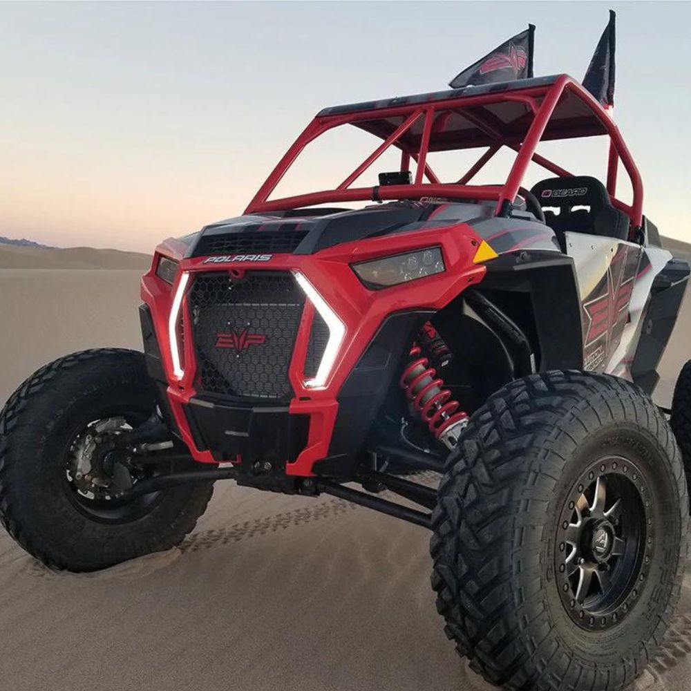 EVP Grill Red - Polaris RZR XP Turbo S & 2019+ XP Turbo, Installed On Vehicle