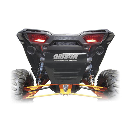 Gibson Dual Exhaust Black Ceramic - Polaris RZR XP Turbo 16-23, Installed On Vehicle