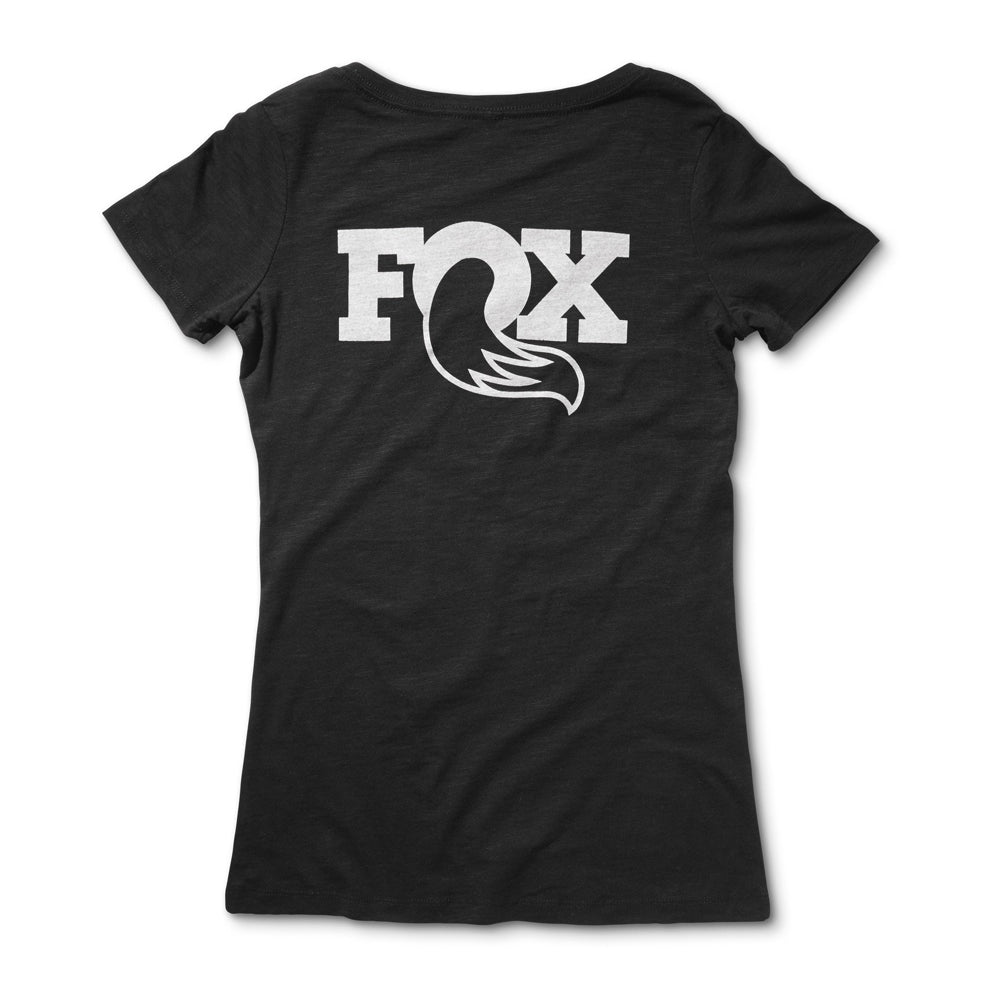 Fox Women's Ride 2.0 V-Neck Tee - Black, Back