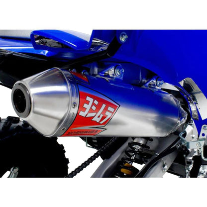 Yoshimura RS2 Signature Series Full Exhaust System - Yamaha Raptor 700/R 06-14, Installed On ATV Rear Detail Shot