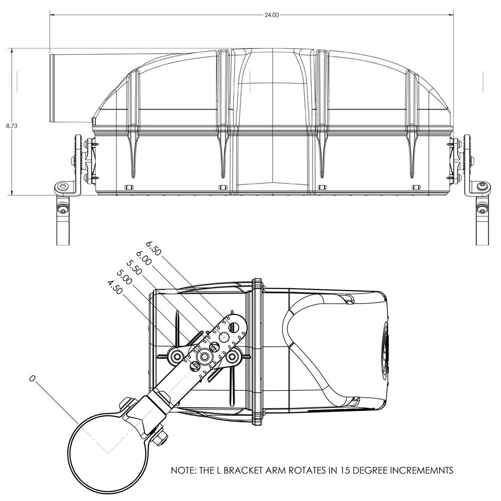 S&B Particle Separator - Polaris RZR XP Turbo/Turbo S 2016-2023, Specification Diagram Two