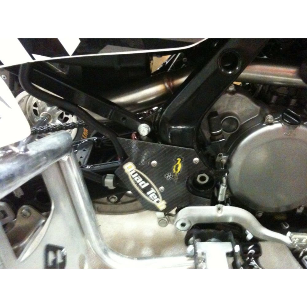 Quad Tech Rear Master Cylinder Carbon Fiber Guard - Suzuki LTR450, Installed On ATV