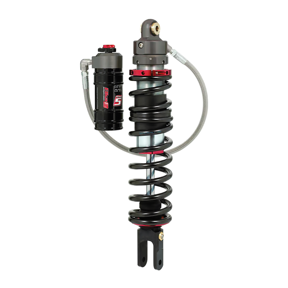 Elka Stage 5 Shock Absorbers For Can-Am Spyder & Ryker, Front View With Remote Canister