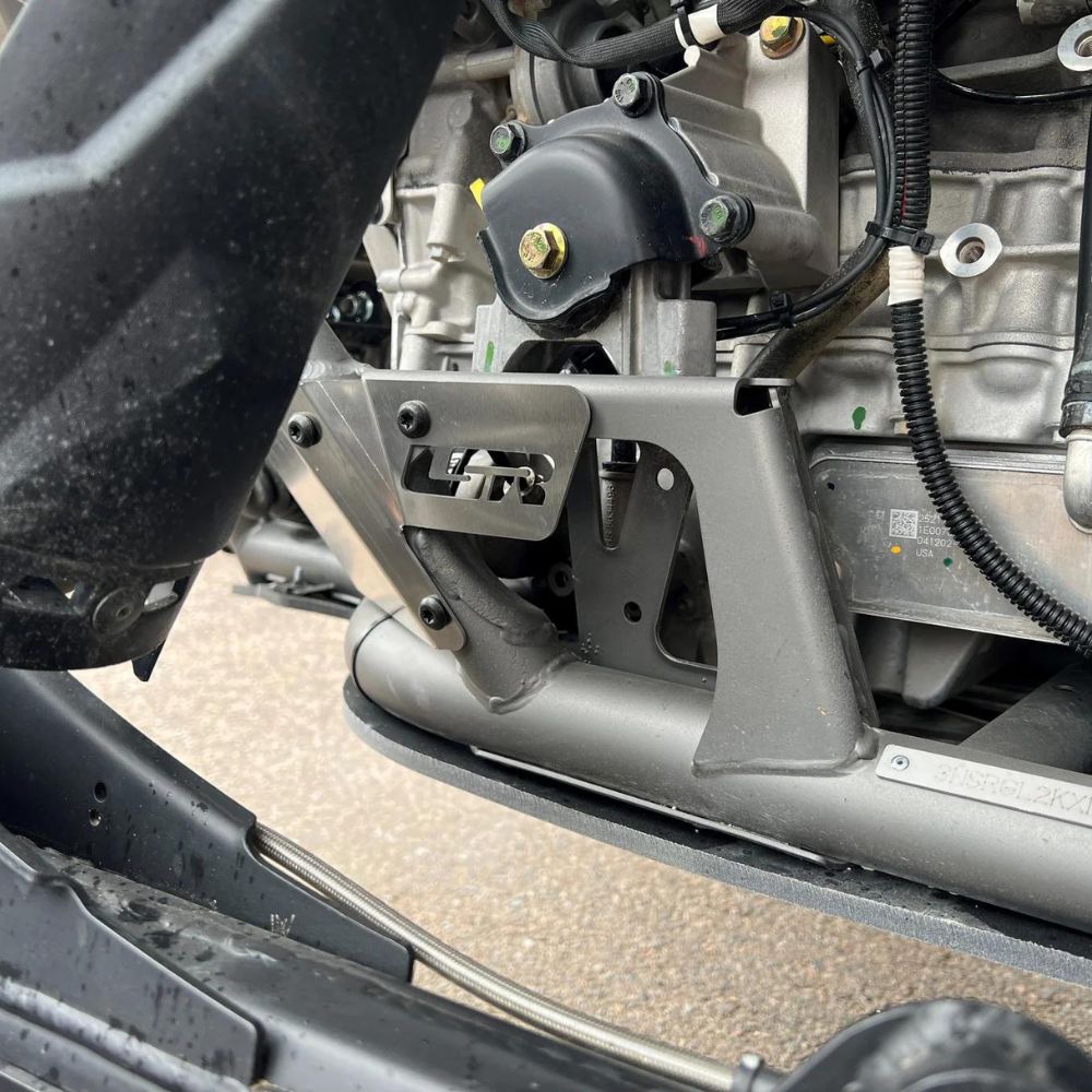 LSR Oil Filter Guard - Polaris Pro R, Installed On Vehicle Back