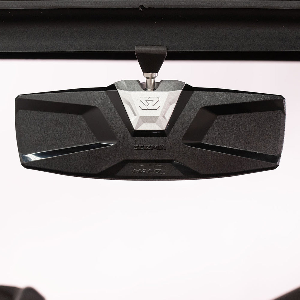 Seizmik Halo-RA Cast Rearview Mirror with Cast Aluminum Bezel – Can-Am X3, Installed On SXS Back View