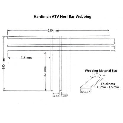 Hardiman ATV Nerf Bar Webbing - Black