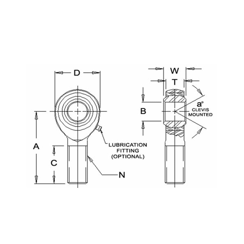 LSR A-Arm Rebuild Hardware 1/2" Male L/H Heim FK Bearings P/N JMXL8T