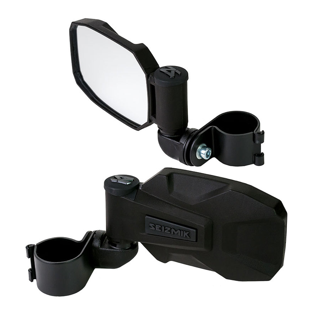 Seizmik Strike Side View Mirror (Pair – ABS) – 1.75″ Round Tube, Front And Rear View