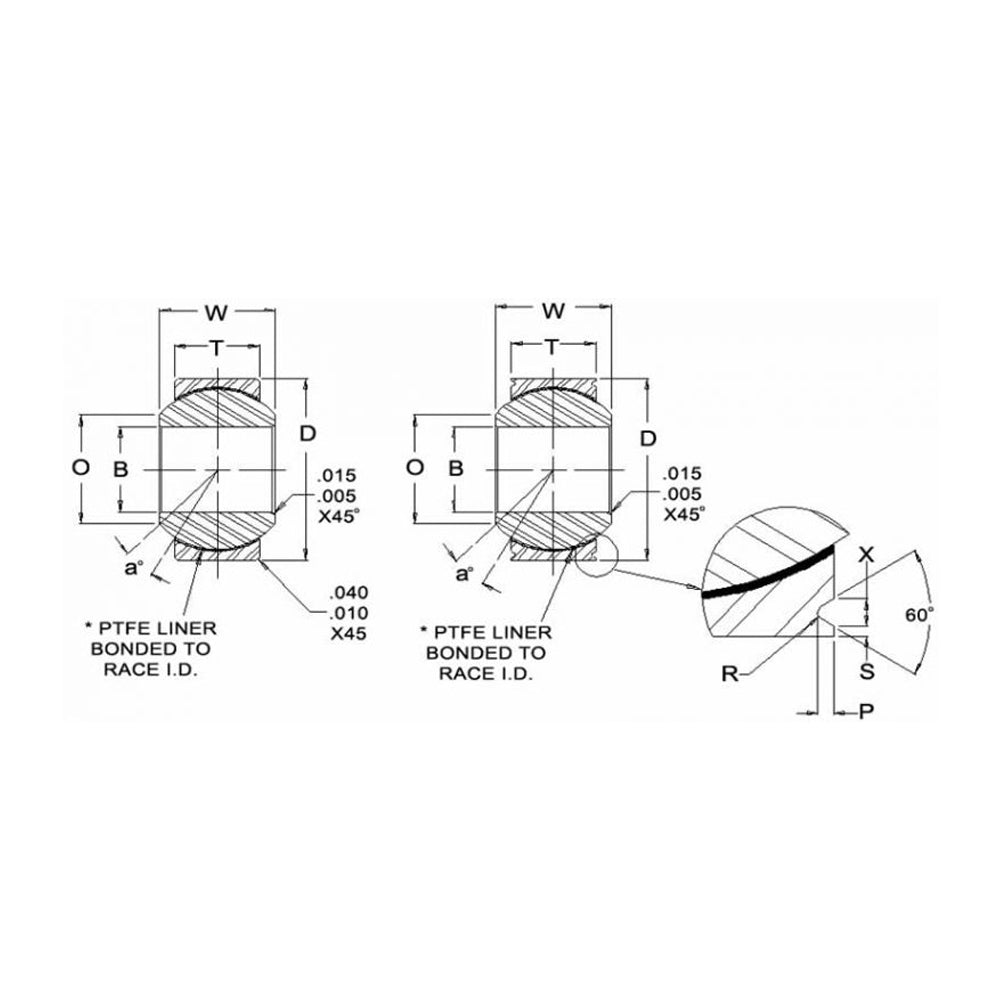 LSR A-Arm Rebuild Hardware 3/4" Uni Ball Stainless Spherical Bearing FK Bearings P/N WSSX12T