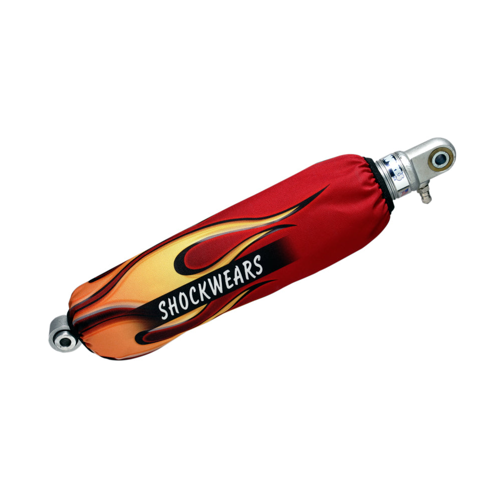 Outerwears Shock Cover Rear Red Flame - E-TON Viper 90